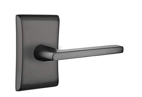 Emtek Privacy Set - Neos Rosette & Helios Lever (Left Hand, Oil Rubbed Bronze) | Premium Door Hardware for Home Security & Style | Perfect for Bedrooms, Bathrooms & Private Spaces