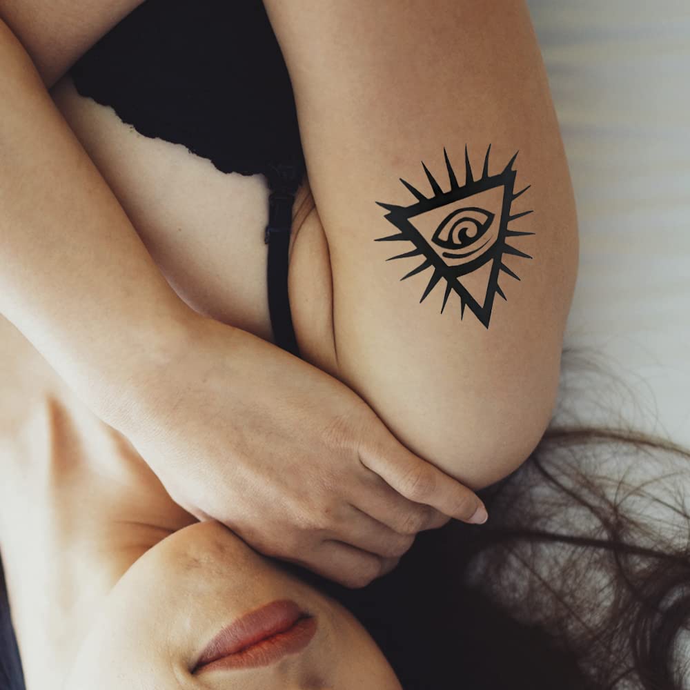 Comet Busters Temporary Body Tattoos - Illuminati Design Stickers (BT075) for Parties, Festivals & Cosplay