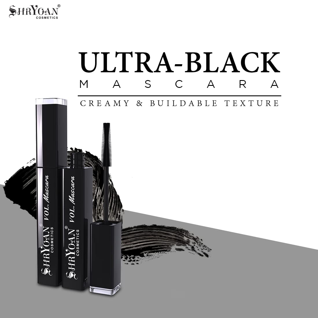 Shryoan Volumizing Mascara 8ml - Lengthening & Thickening Waterproof Mascara for Dramatic Lashes | Perfect for Day to Night Makeup & Special Occasions