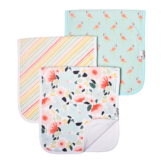 Copper Pearl Burp Cloths 3-Pack - Super Soft & Absorbent Baby Burp Cloths for Newborns & Infants - Leilani Print - Perfect for Feeding, Spit-Up & Messy Moments