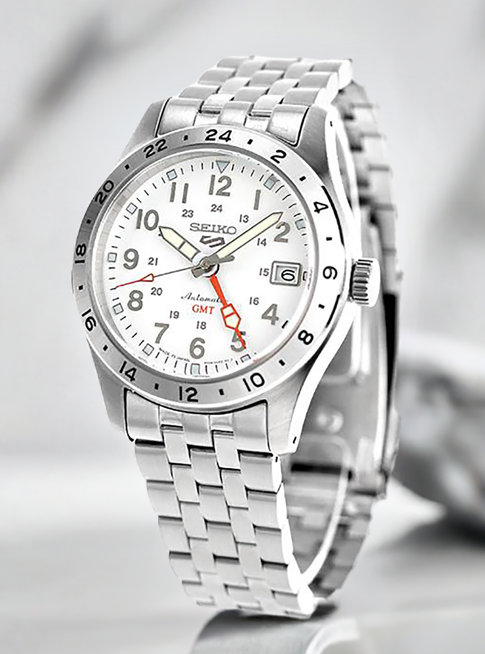 SEIKO 5 Sports GMT Automatic Watch - Japanese Made JDM Field & Travel Timepiece for Men - Perfect for Outdoor Adventures, Business Travel & Everyday Wear
