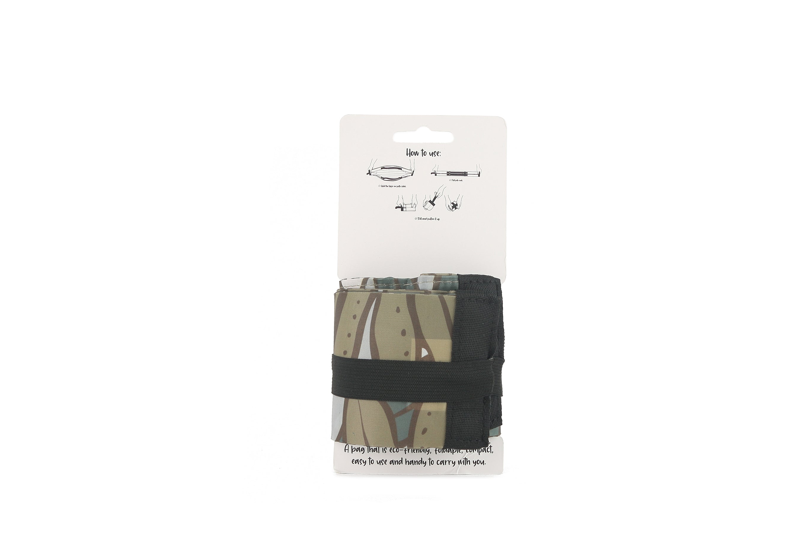 Foldable Reusable Shopping Bag - Jazmine Lauae Camo Print - Eco-Friendly Grocery Tote for Shopping, Travel & Beach - Compact & Lightweight