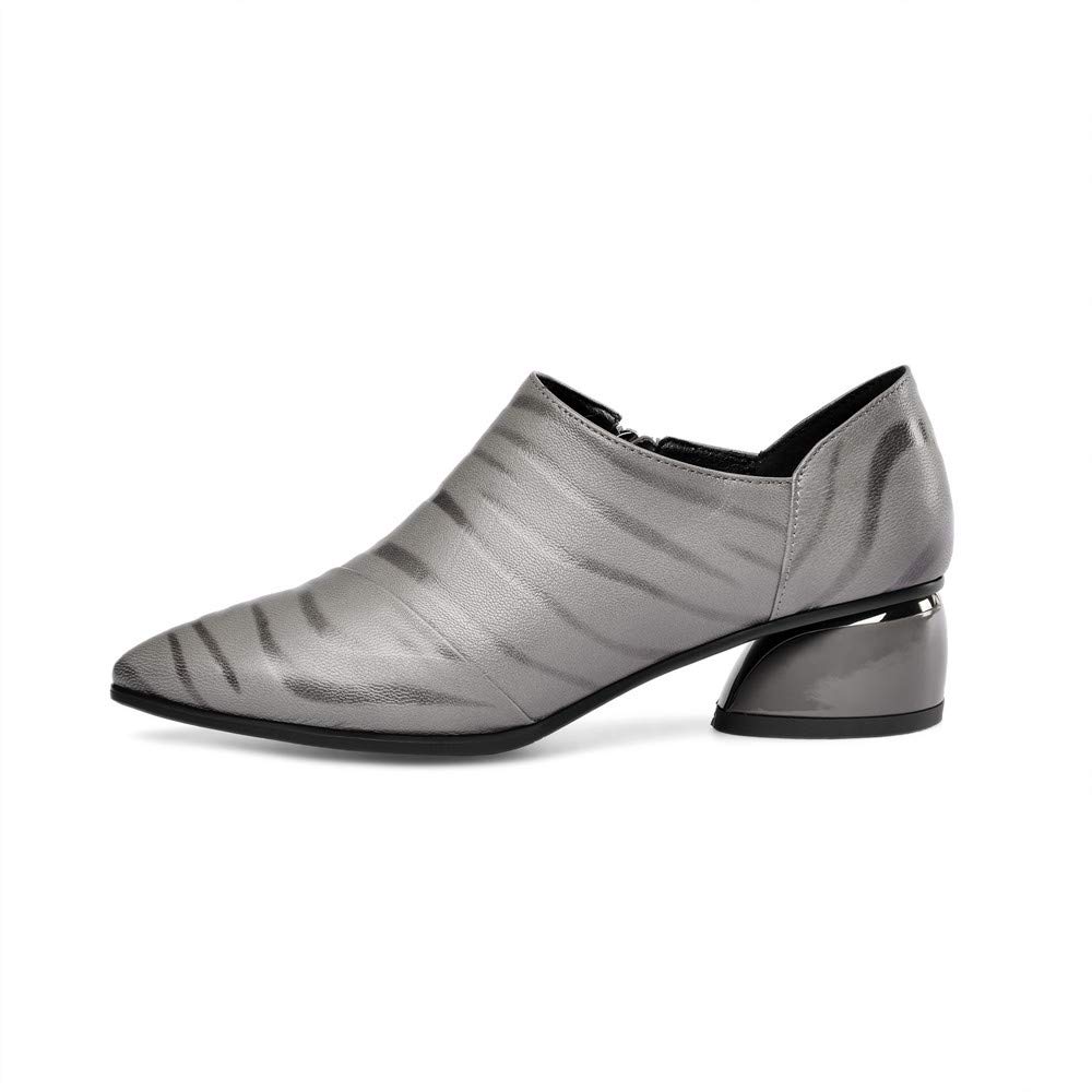 TinaCus Women's Genuine Leather Pointed Toe Side Zipper Pumps - Handmade Low Heel Casual Shoes for Office, Party & Daily Wear