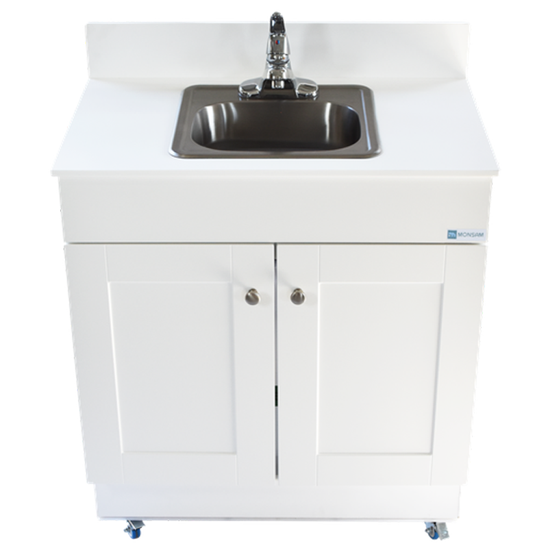 Portable Sink with Cabinet - White, Gray or Maple Finish | 38