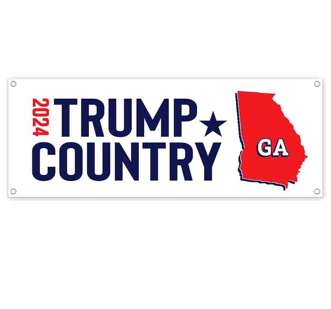 Trump Country Georgia 2024 Heavy-Duty Vinyl Banner - 13 oz Non-Fabric with Metal Grommets | Election, Political Campaign, MAGA President Merchandise | Perfect for Rallies, Yard Signs & Patriotic Displays