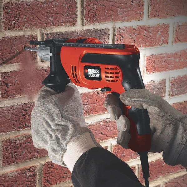 BLACK + DECKER 6 Amp 1/2 Inch Electric Hammer Drill - Powerful Corded Drill for Concrete, Metal & Wood - Perfect for DIY Projects, Home Renovation & Construction Work