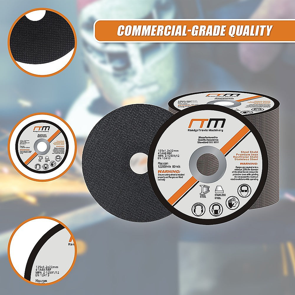 125mm 5-Inch Cutting Disc Wheel for Angle Grinder - 50 Pack | High-Speed Metal & Stainless Steel Cutting | Perfect for DIY Projects, Construction & Metalworking