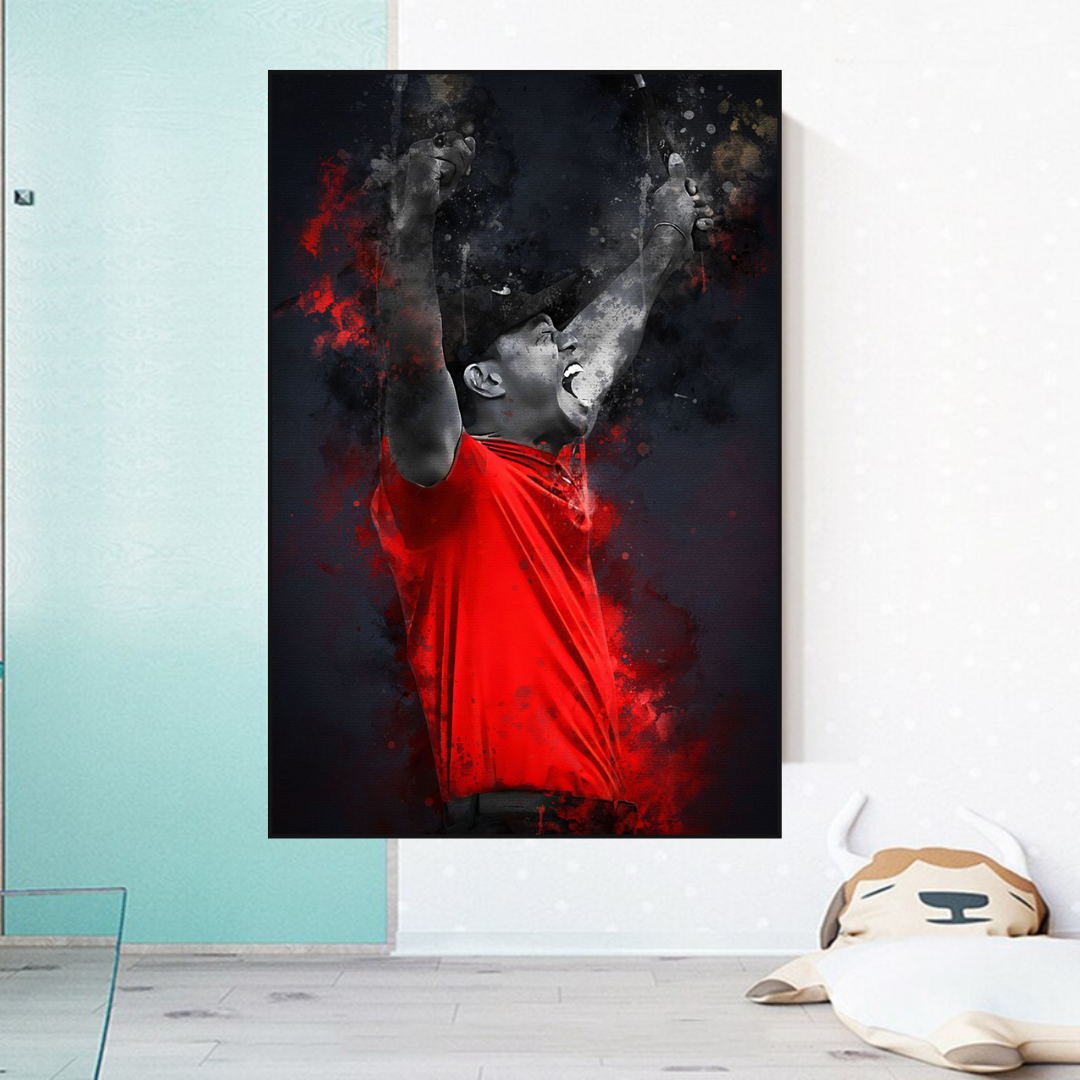 Tiger Woods Canvas Wall Art - Premium Golf Decor for Home & Office - Inspiring Sports Memorabilia for Fans & Collectors