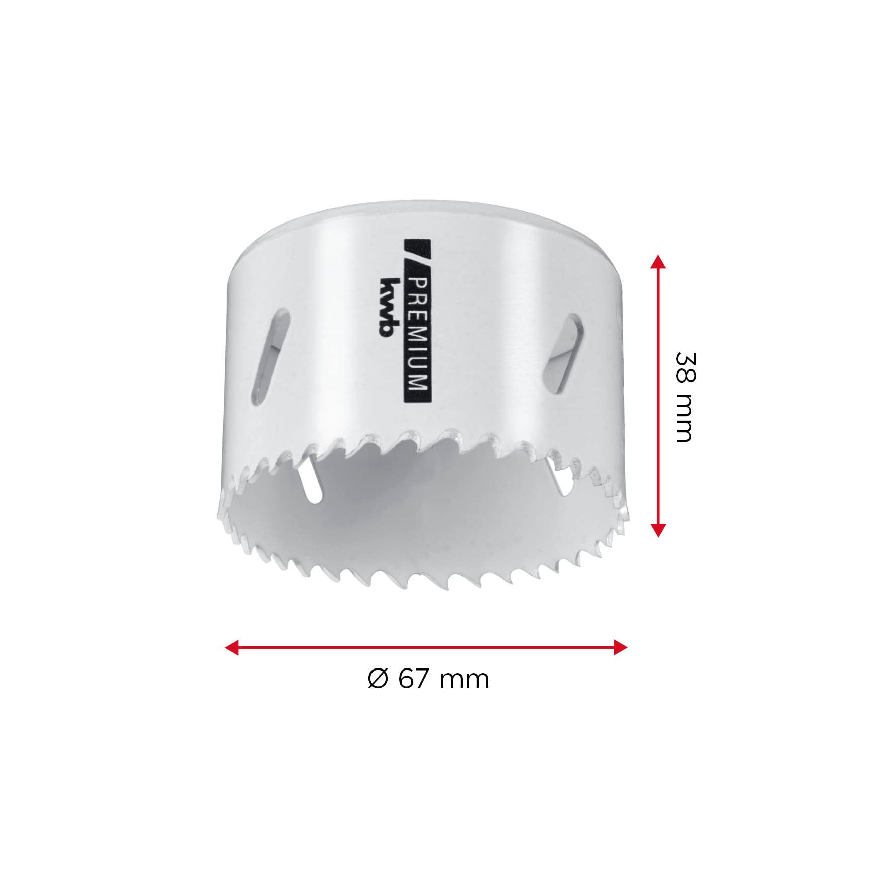 67mm Hole Saw HSS-Bi Metal - 8% Cobalt High Speed Steel with Vario Toothing for Precise Cutting | Perfect for Wood, Metal & Plastic Drilling | Professional Grade Hole Cutter for Construction & DIY Projects