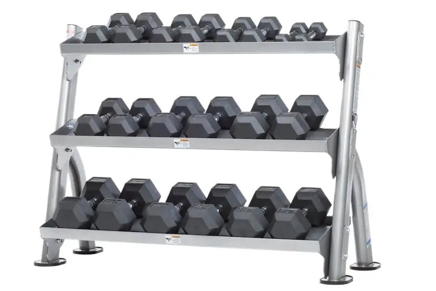 Warrior 2-Tier Universal Kettlebell & Dumbbell Storage Rack - Expandable to 3 Tiers - Heavy Duty Home Gym Equipment for Weight Lifting & Strength Training