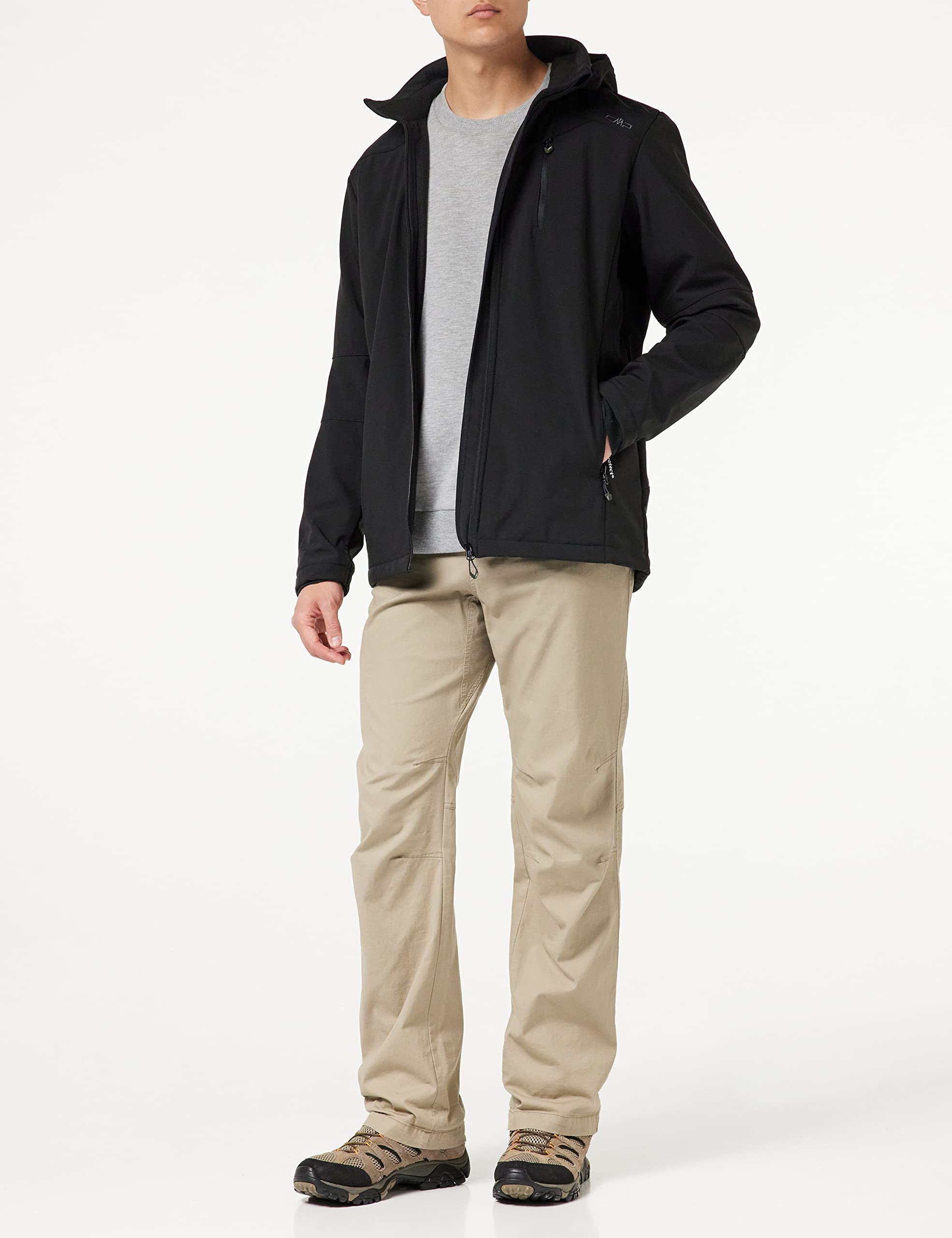 CMP Men's Zip-Up Hooded Jacket - Lightweight Fleece Lined for Outdoor & Casual Wear - Perfect for Hiking, Camping, and Everyday Use