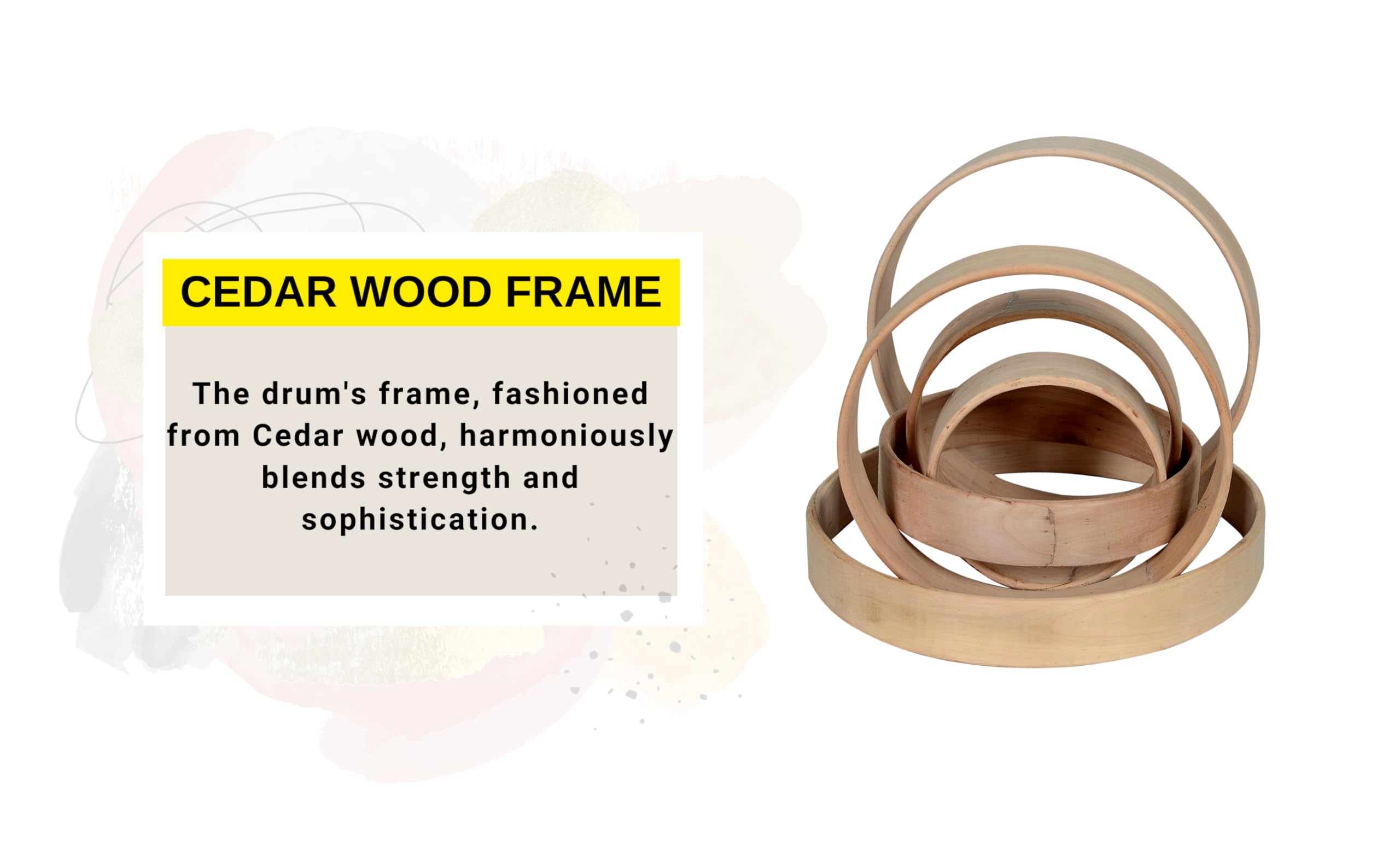 ARAW 18-Inch Shamanic Native Cedar Wood Drum Hoop - 3 Inch Depth Handcrafted Frame for Rituals, Meditation & Healing Ceremonies | Perfect for Sound Therapy & Spiritual Practices