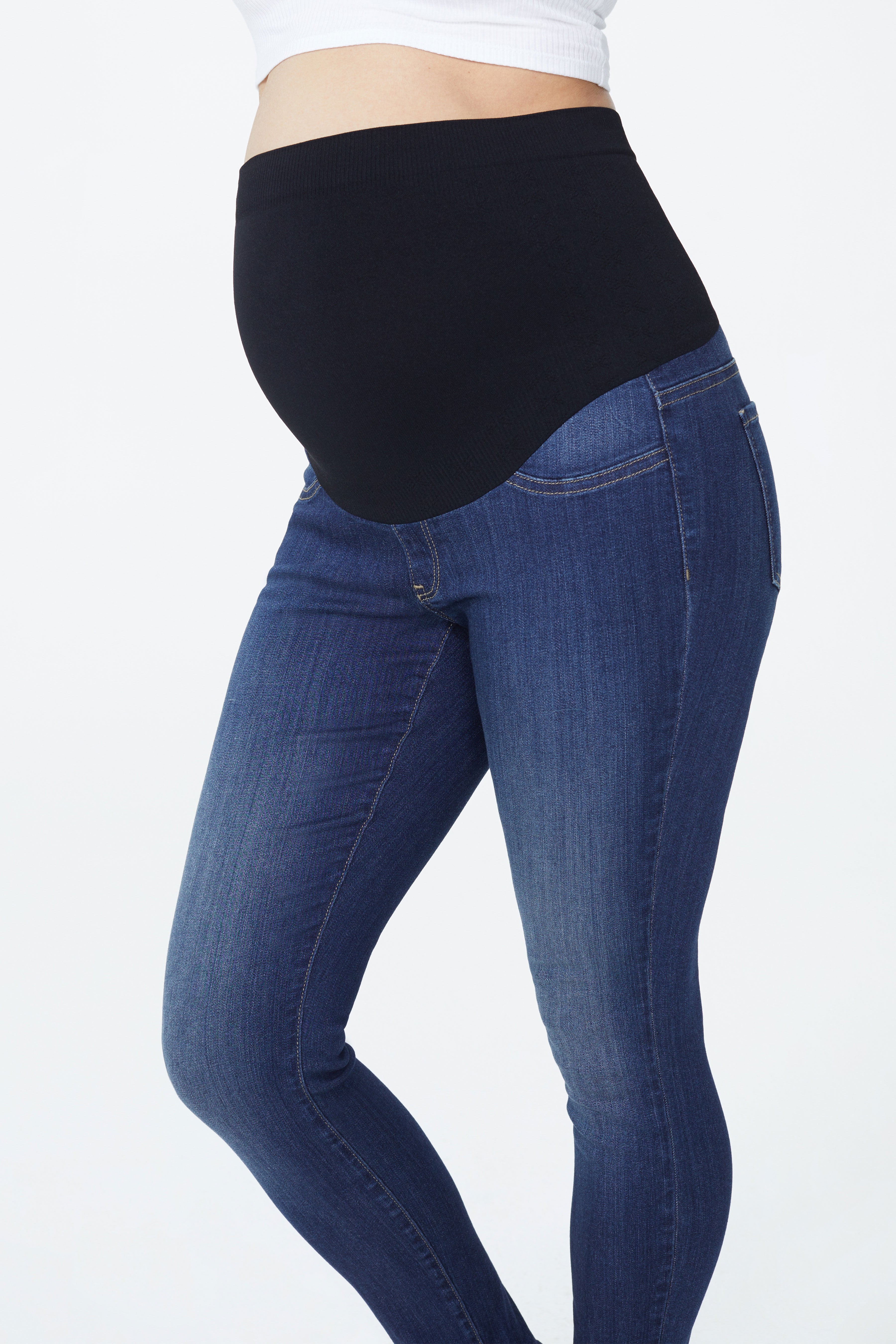 Ami Skinny Maternity Jeans for Women - Stretch Comfort Fit Pregnancy Denim Pants - Perfect for Work, Casual Wear & Everyday Comfort