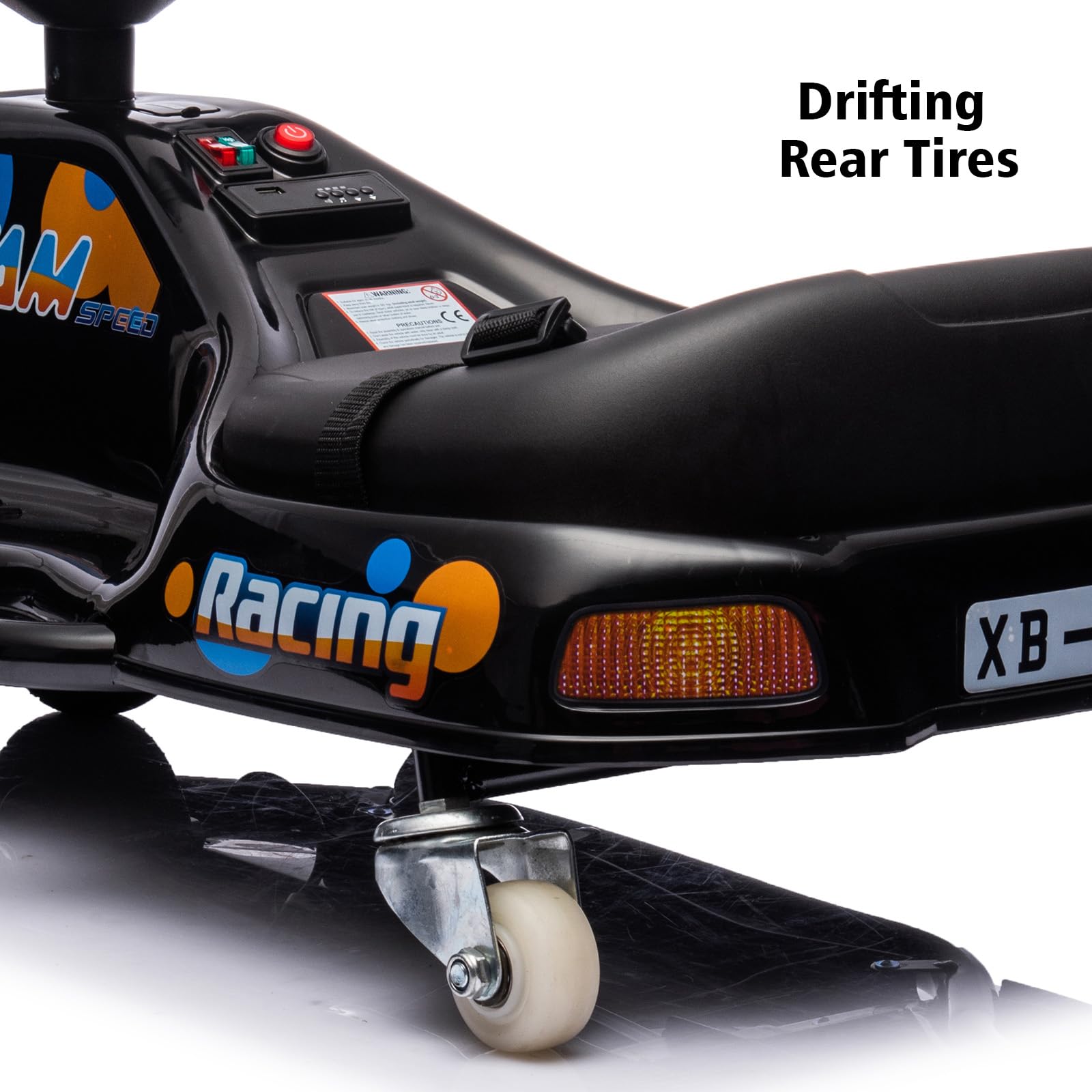 GARVEE 360° Rotating Electric Drift Go Kart for Kids - 24V Ride On Race Car with Adjustable Speed, LED Lights & Music | Perfect for Indoor/Outdoor Play, Birthday Gifts & Backyard Racing
