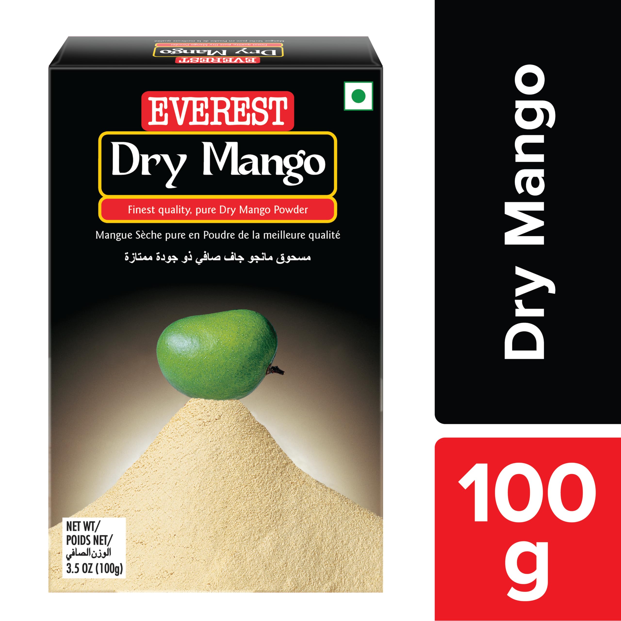 Everest Amchur Powder - 100% Natural Dried Mango Powder, 100g Carton - Perfect for Indian Cooking, Chutneys, Curries & Marinades