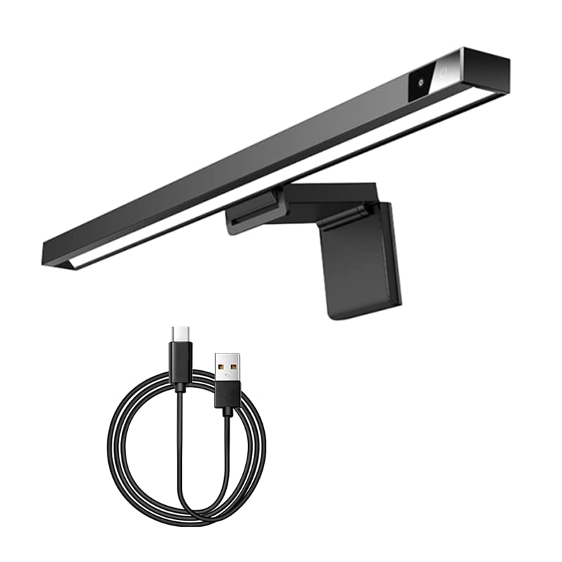 TOMYEUS LED Monitor Light Bar - Adjustable Dimmable Hanging Desk Lamp for Computer LCD Screens, 3 Color Temperatures, Stepless Dimming - Perfect for Study, Reading & Office Workspace (Body Color: D)