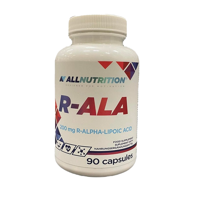 Allnutrition R-ALA (Alpha Lipoic Acid) 200mg - 90 Capsules - Antioxidant Supplement for Energy, Nerve Support & Blood Sugar Balance - Ideal for Fitness Enthusiasts & Diabetic Support