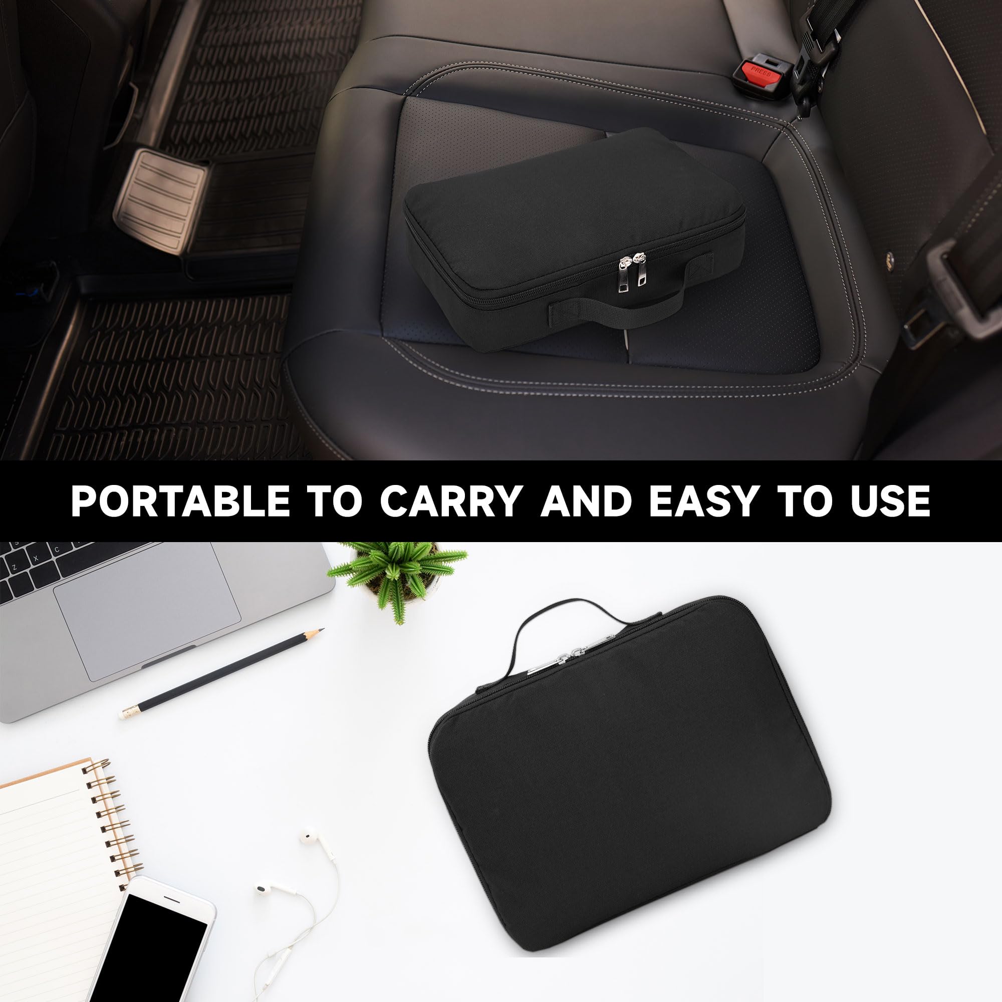 Portable Pistol Safe for Travel & Car - Key Lock Handgun Safe Box with Handbag - Secure Storage for Home, Vehicle & On-the-Go Use