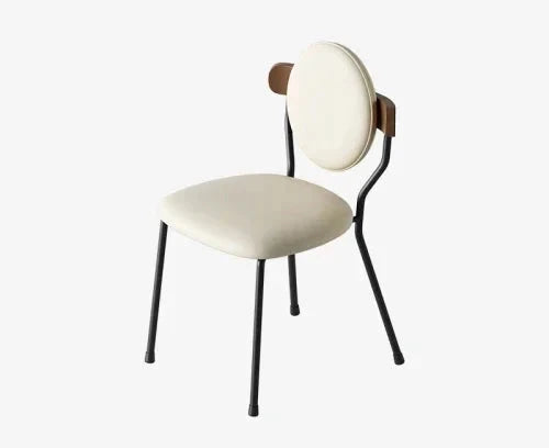 Minimalist Wrought Iron Accent Dining Chair - Modern Farmhouse Style Metal Side Chair for Kitchen, Dining Room, and Outdoor Patio Use