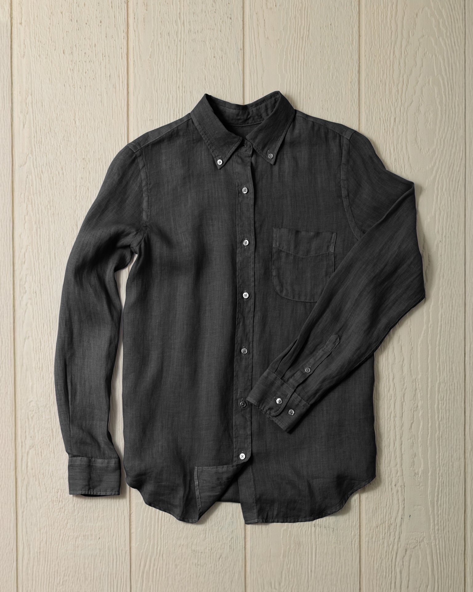 Women's Garment Dyed Linen Shirt - Graphite Color | Casual Button Down Shirt for Summer, Travel & Office Wear