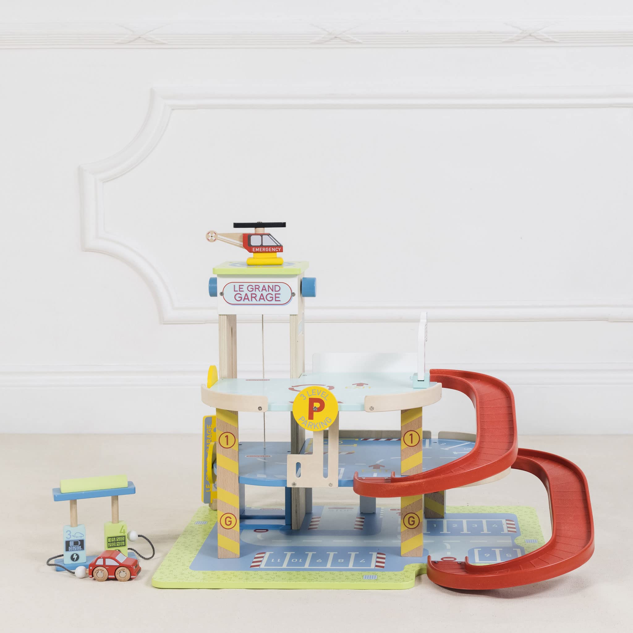 Le Toy Van Motors, Planes & Garages - Le Grande Garage Wooden Toy Set for Kids | Pretend Play, Vehicle Storage & Imaginative Playtime