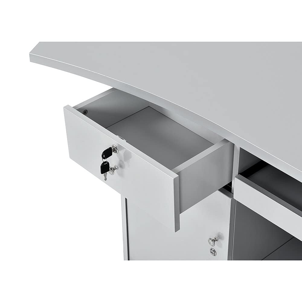 GATTINO Modern Reception Desk - Office Lobby Counter with Storage for Professional Workspaces | Perfect for Corporate Offices, Hotels, and Waiting Areas