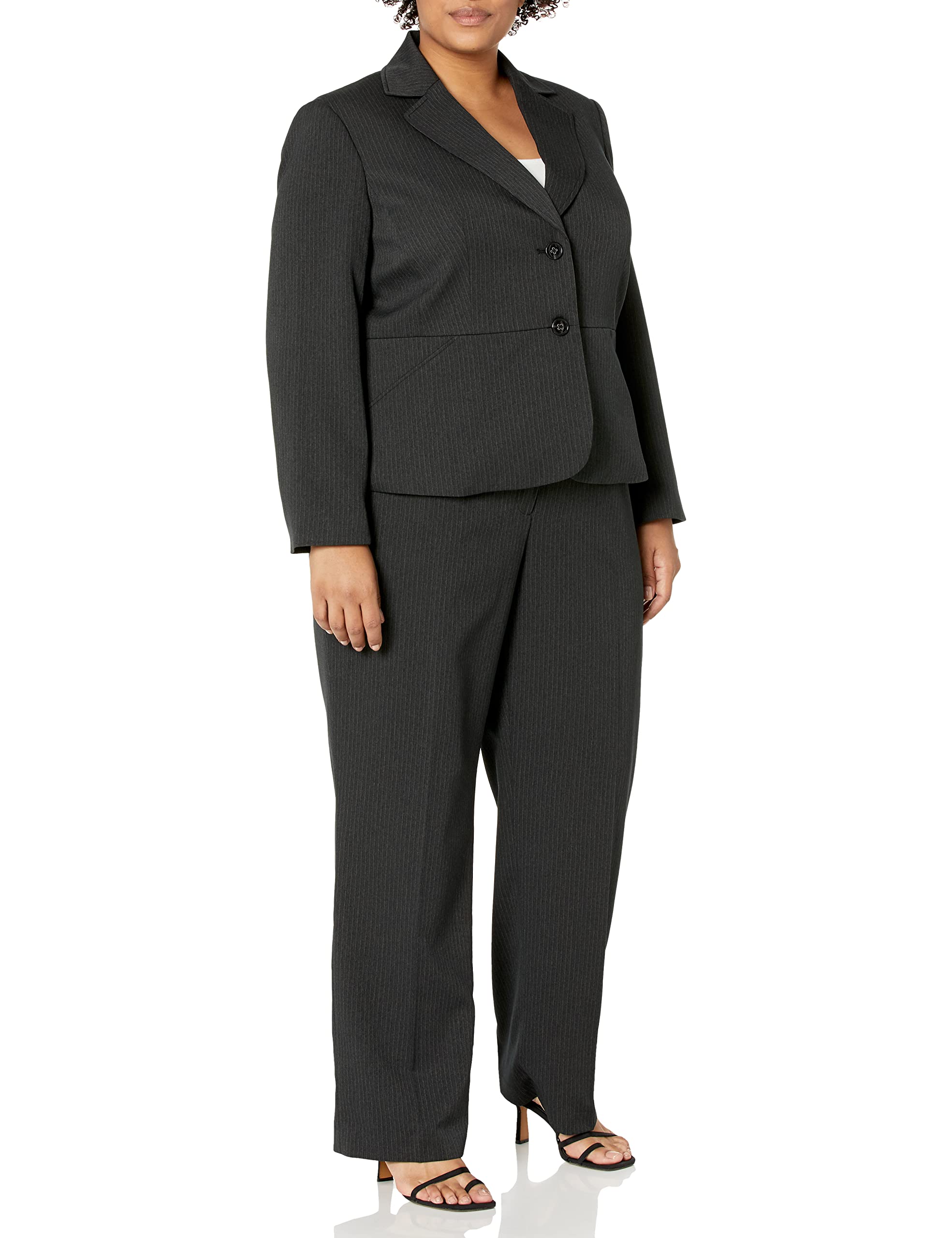 Plus Size Women's Jacket & Pant Suit Set - Professional Office Wear for Business Women - Perfect for Work, Interviews & Formal Events (Style 50041021-169)
