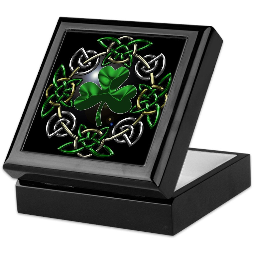 St. Patrick's Day Celtic Knot Keepsake Box - Handcrafted Hardwood Jewelry Storage with Velvet Lining | Perfect for Irish-Themed Gifts, Jewelry Organization & Home Decor