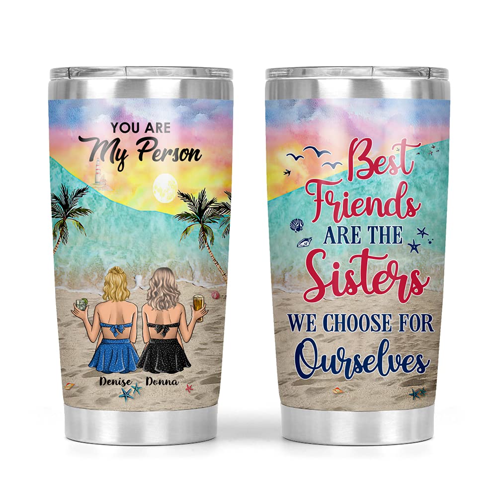Personalized 'You Are My Person' Tumbler - Best Friend Sister Gift, Custom Insulated Cup for Women, Birthday Present for Her - Perfect for Beach, Summer Drinks & Best Friend Appreciation