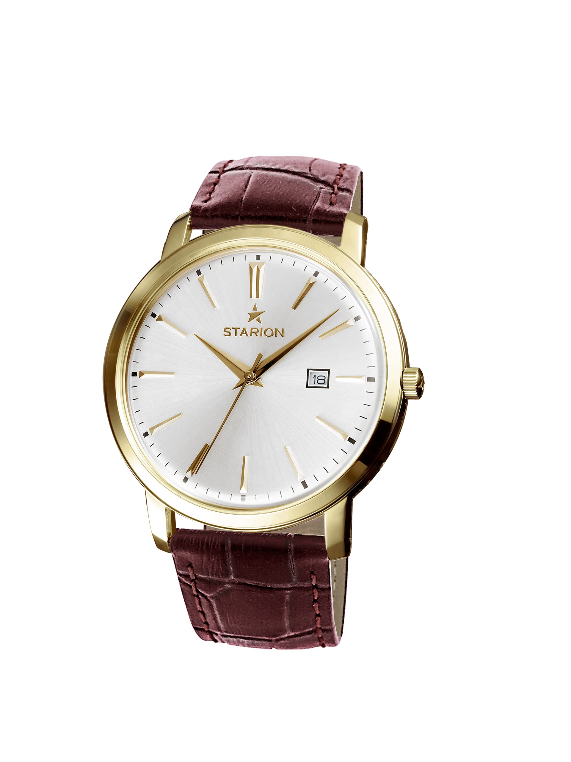 STARION Retro Watches for Men & Women - Japanese Automatic Movement with Date Display - Water Resistant Stainless Steel Case - Vintage Style Dress Watch for Business, Party & Everyday Wear