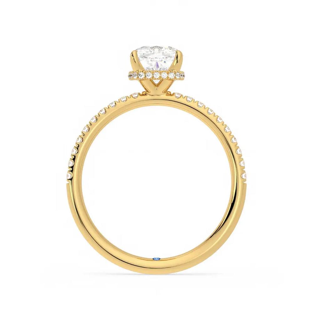 Exquisite Cushion Cut Moissanite Engagement Ring with Hidden Halo & Anniversary Stone Accent - Perfect for Proposals, Weddings & Anniversary Gifts