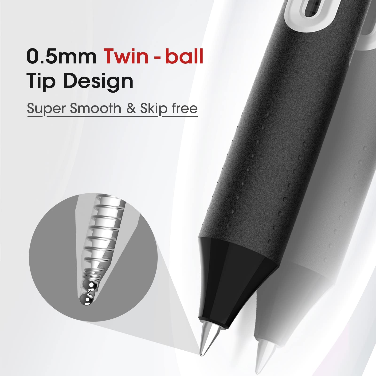 Writech Retractable Liquid Rollerball Pen Set - 8 Pack (4 Black & 4 Red) 0.5mm Fine Point Smooth Writing No Bleed Pens for Office, School, Journaling, Note Taking, Sketching & Gift Giving - Premium Ink for Professional & Creative Use - Ideal for Business Meetings, College Lectures, Art Projects, Daily Planner Writing, Bullet Journaling & Calligraphy Practice