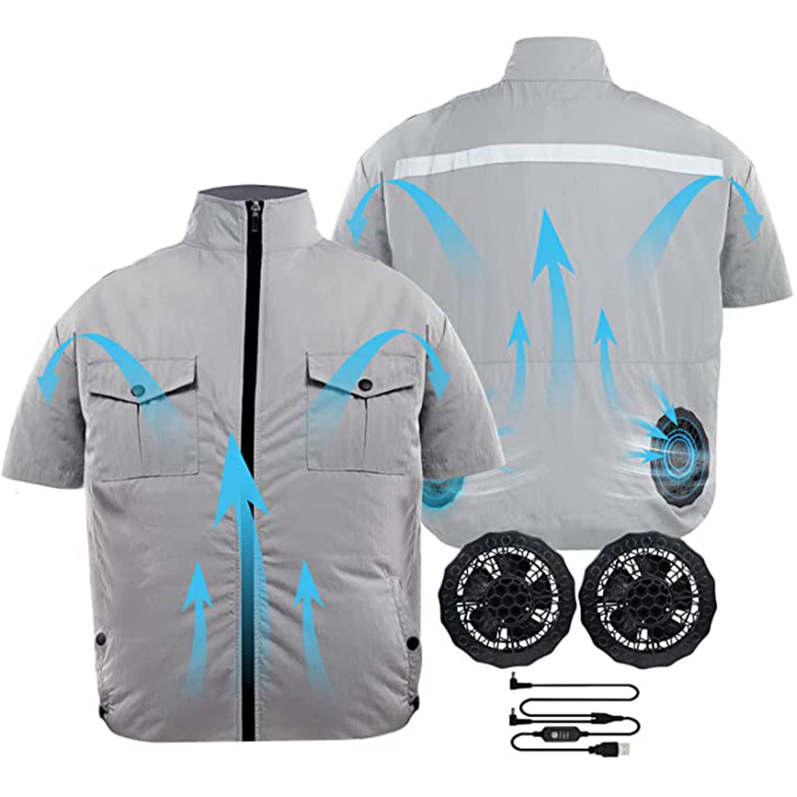Cooling Vest Fan - Unisex Summer Jacket with Built-in Fan, Sun Protection & Air Conditioning for Outdoor Activities - Perfect for Cycling, Running, Fishing, Hiking & Hot Weather