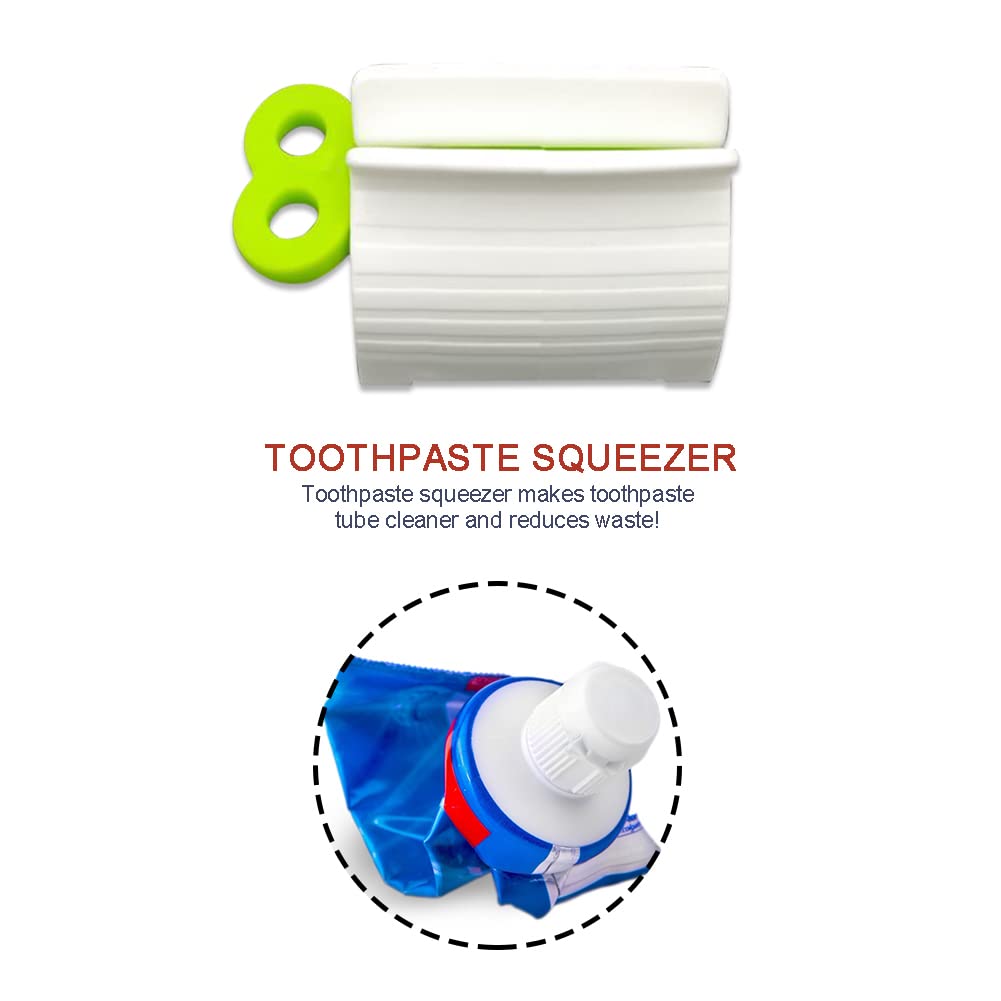 3-Pack Rotating Toothpaste Squeezer - Plastic Toothpaste Dispenser & Tube Roller for Bathroom & Kitchen Organization - Save Toothpaste & Cream - Perfect for Travel, Camping & Home Use