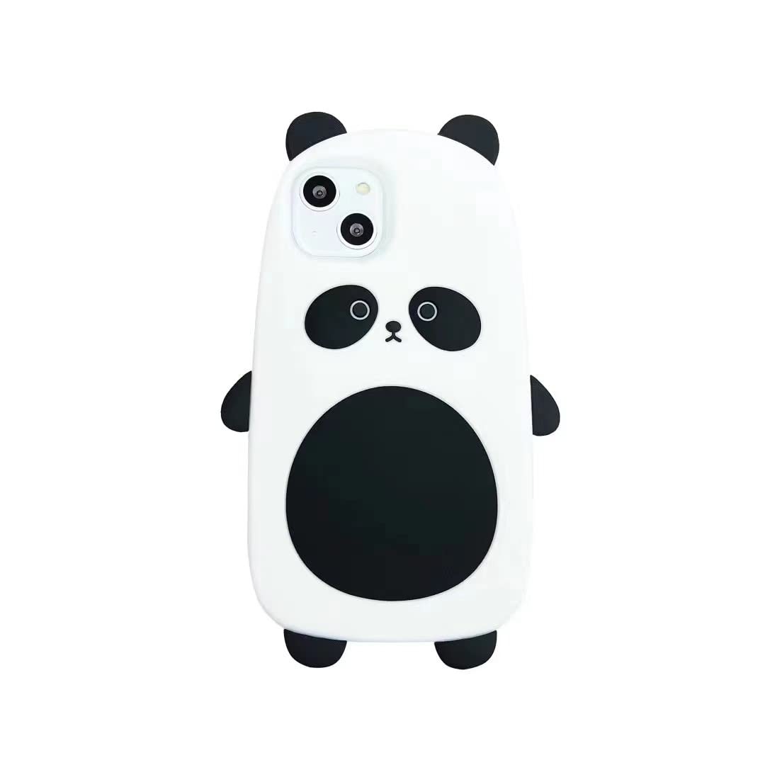 YAKVOOK 3D Cartoon Panda Soft Silicone Shockproof Phone Case for iPhone X/XS - Cute Protective Cover for Women & Girls (White) | Perfect for Daily Use, School & Gift Giving