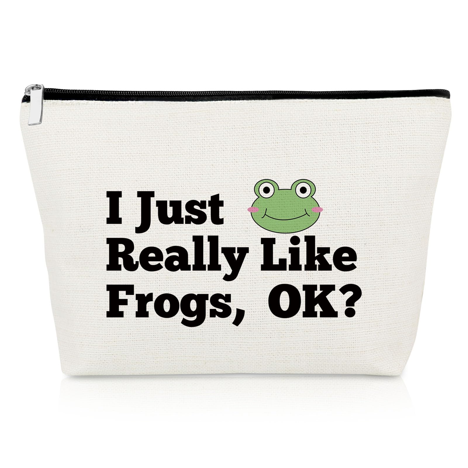 Cute Frog Makeup Bag for Women - Waterproof Cosmetic Pouch Travel Organizer | Perfect Frog Lover Gift for Girls, Friends Birthday & Graduation | Animal Themed Gift Idea for Travel, Gym & Daily Use