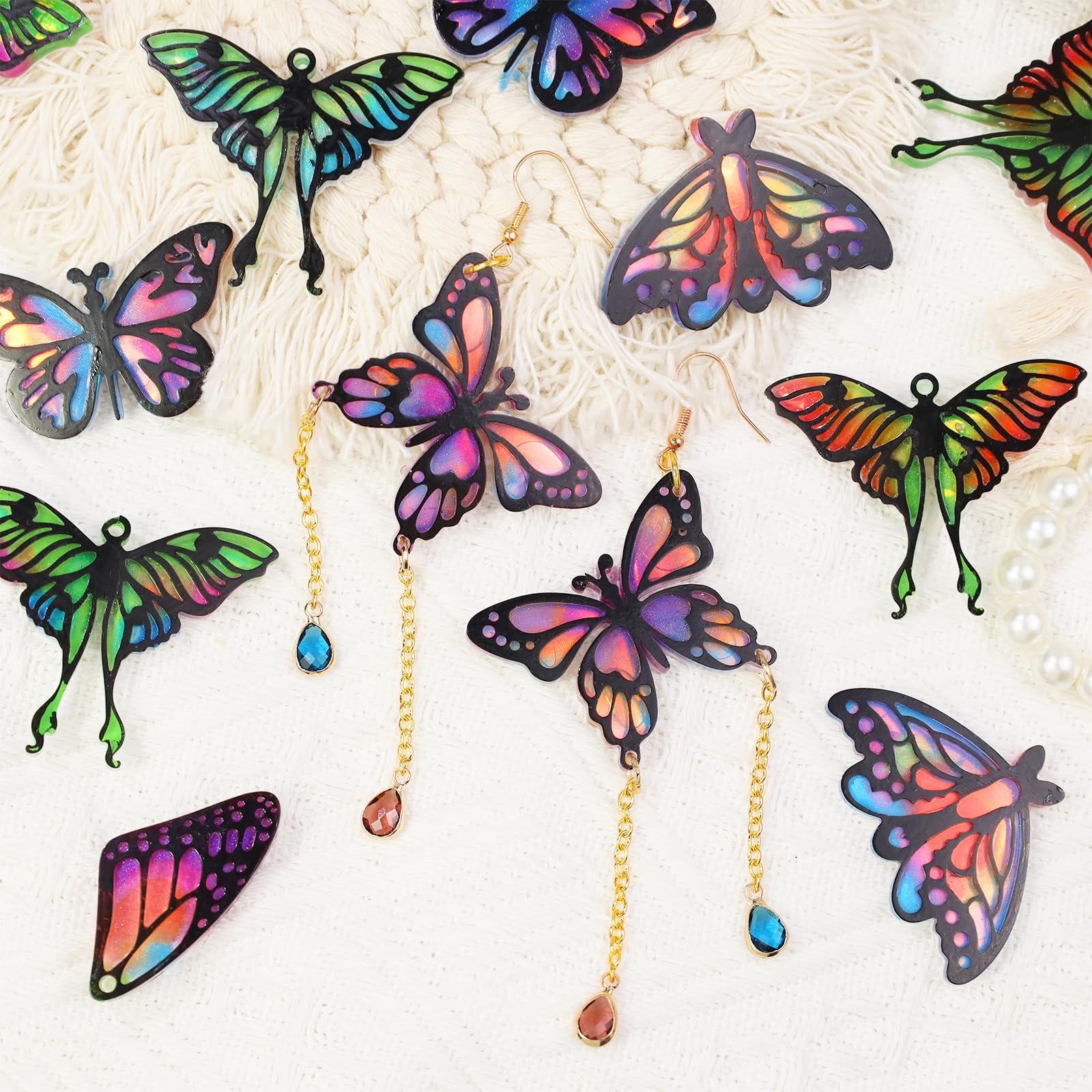LET'S RESIN 2-Piece Silicone Earring Molds for DIY Jewelry Making - Butterfly & Moth Wing Shapes - Perfect for Resin Art, Craft Projects & Handmade Accessories (Great for Gifts, Home Decor & Fashion Jewelry)