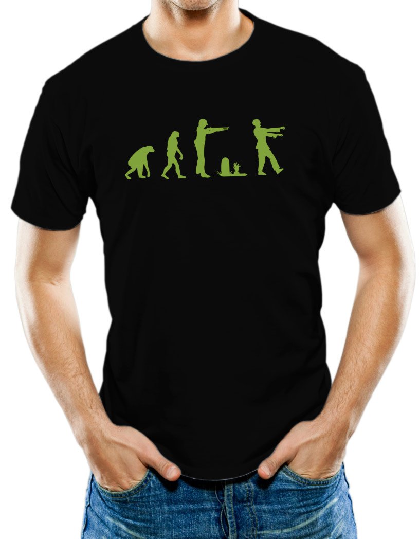 Men's Zombie Evolution Graphic T-Shirt - Universal Apparel for Casual Wear & Halloween Costumes | Trendy Horror Theme Cotton Tee for Parties, Cosplay & Everyday Outfits