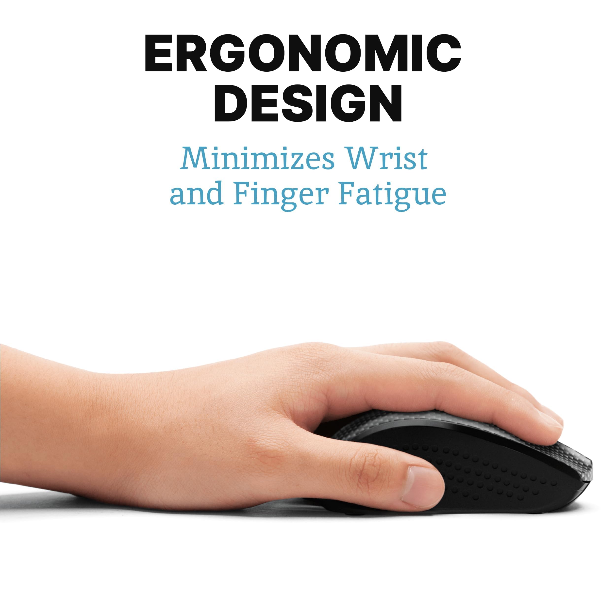 Silent Wireless Mouse for Laptop & PC - USB Cordless Computer Mouse with Ultra Quiet Click for Chromebook, MacBook, Office & Gaming | Ergonomic Design for Comfortable Long-Term Use