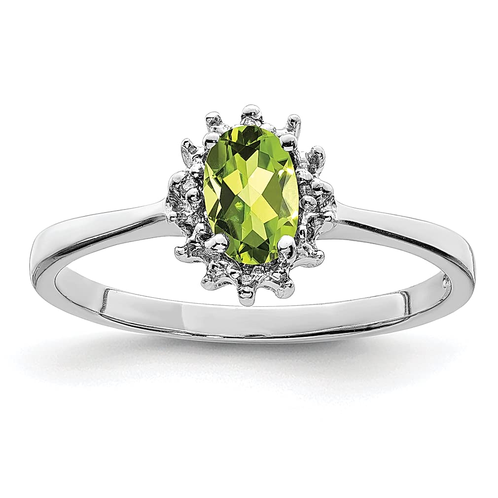 925 Sterling Silver Peridot Diamond Ring for Women - Elegant Gift for Her | Wedding, Anniversary, Birthday