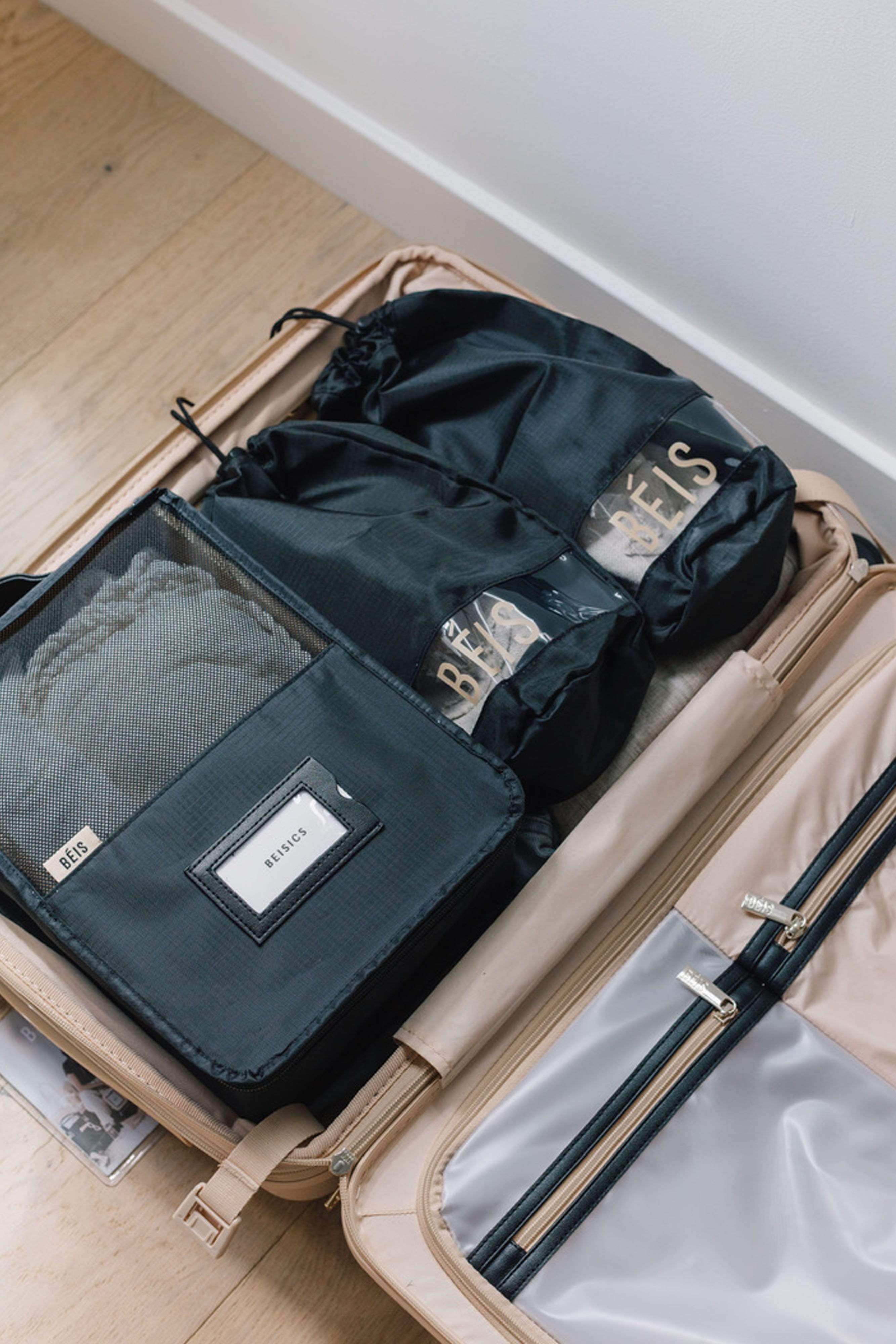 Premium Black Packing Cubes for Travel - Organize Luggage Efficiently for Business Trips, Vacations & Weekend Getaways