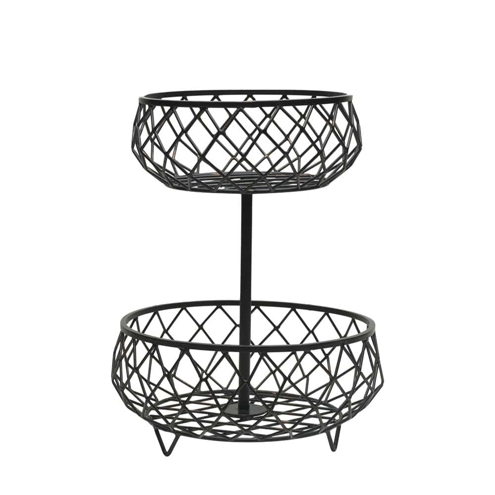 Scott Living Catalyst 2-Tier Storage Basket - Woven Decorative Organizer for Bedroom, Bathroom & Closet - Perfect for Towels, Blankets & Home Organization