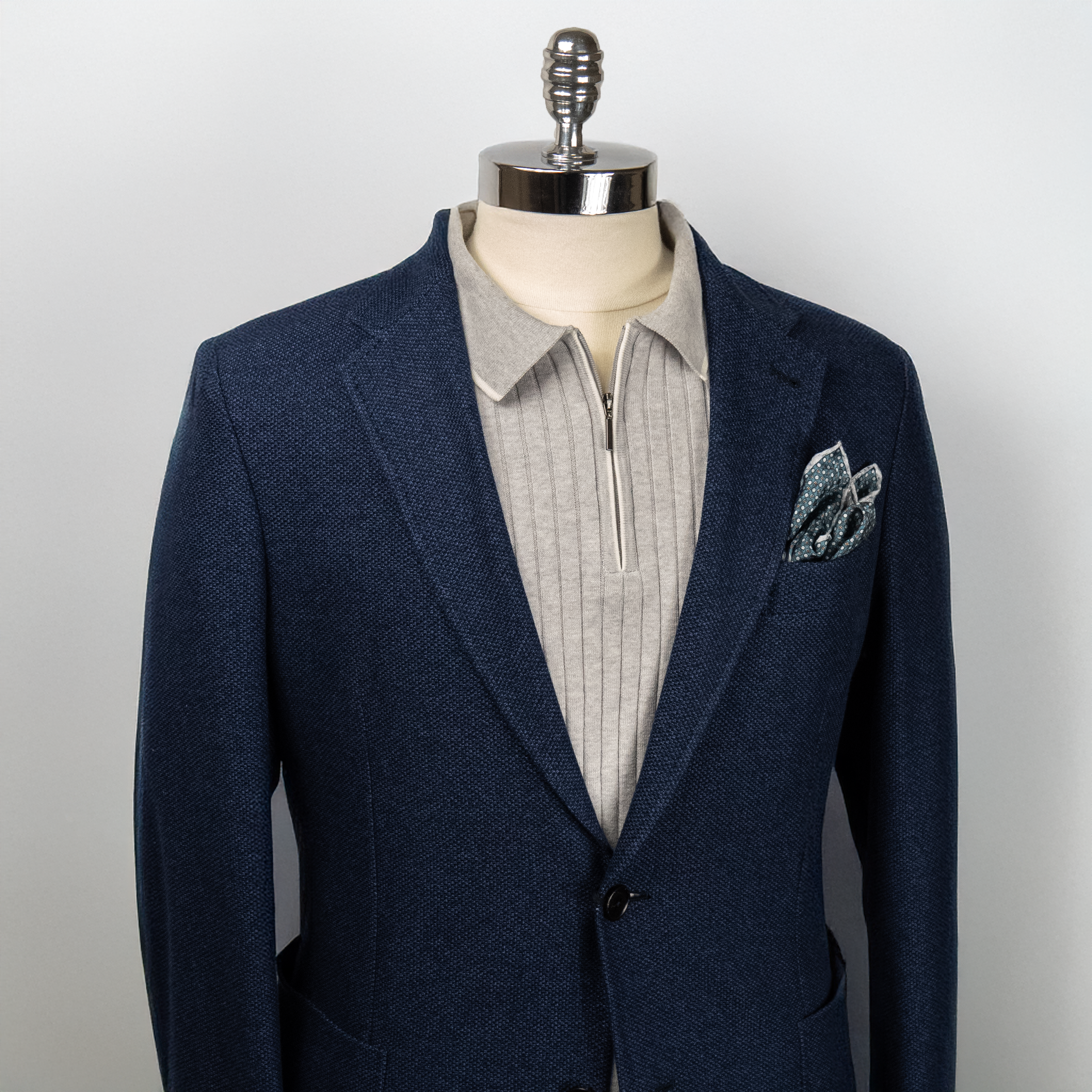 ZEGNA Navy Blue Jersey Jacket for Men - Lightweight Casual Blazer for Business & Travel - Perfect for Office, Dinner Dates & Outdoor Events