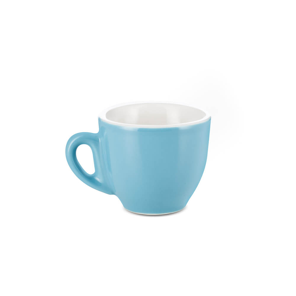 Premium Porcelain Espresso Cup & Saucer Set - 2oz (70ml) Blue - Barista Quality Coffee Cups for Home, Café & Restaurant Use - Perfect for Espresso, Cappuccino & Latte