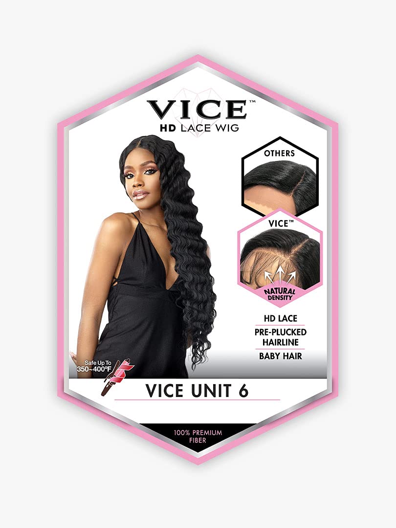 Sensationnel Vice Lace Front Wigs - 6.5 Inch Deep Part Synthetic Pre-Plucked Hairline (Balayage Gold) | Natural Look for Everyday Wear, Cosplay & Special Occasions