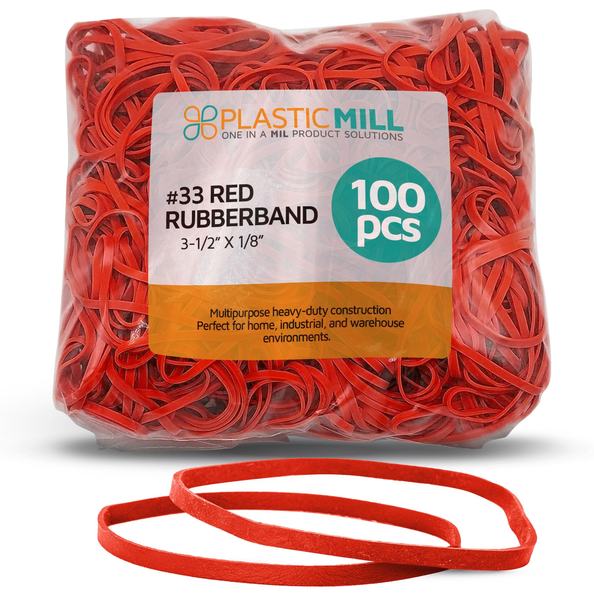 Premium #33 Orange Rubber Bands (3.5