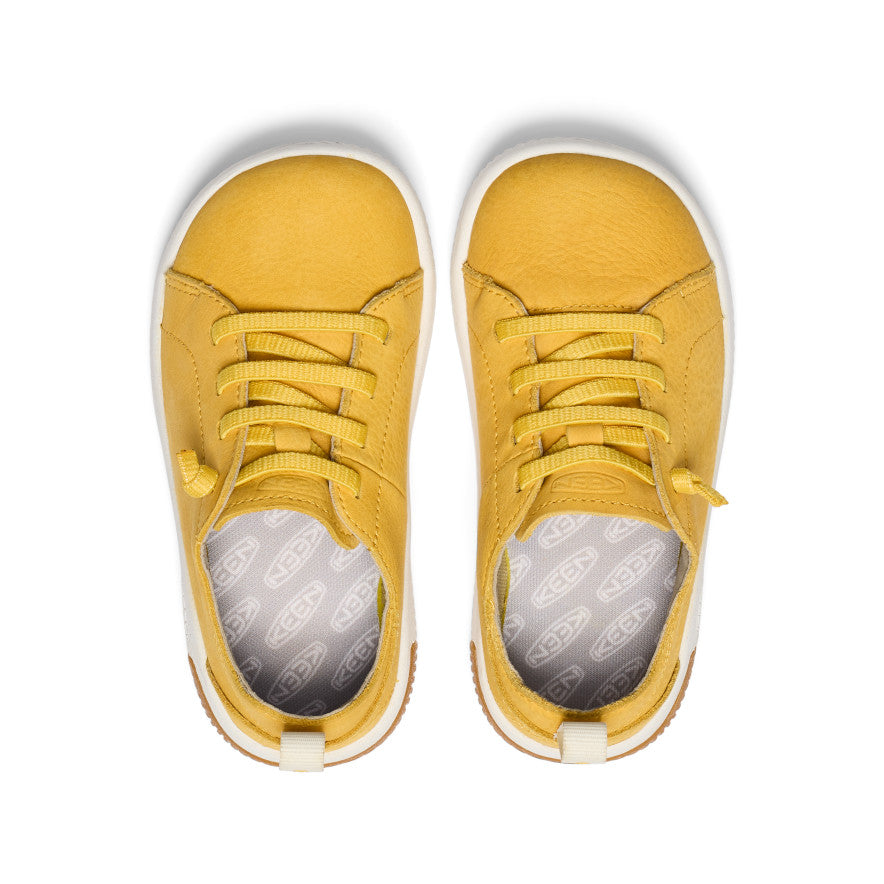 KNX Leather Sneakers for Toddlers & Little Kids - Daffodil Yellow & Star White | Comfortable Casual Shoes for Playground, Preschool & Everyday Wear
