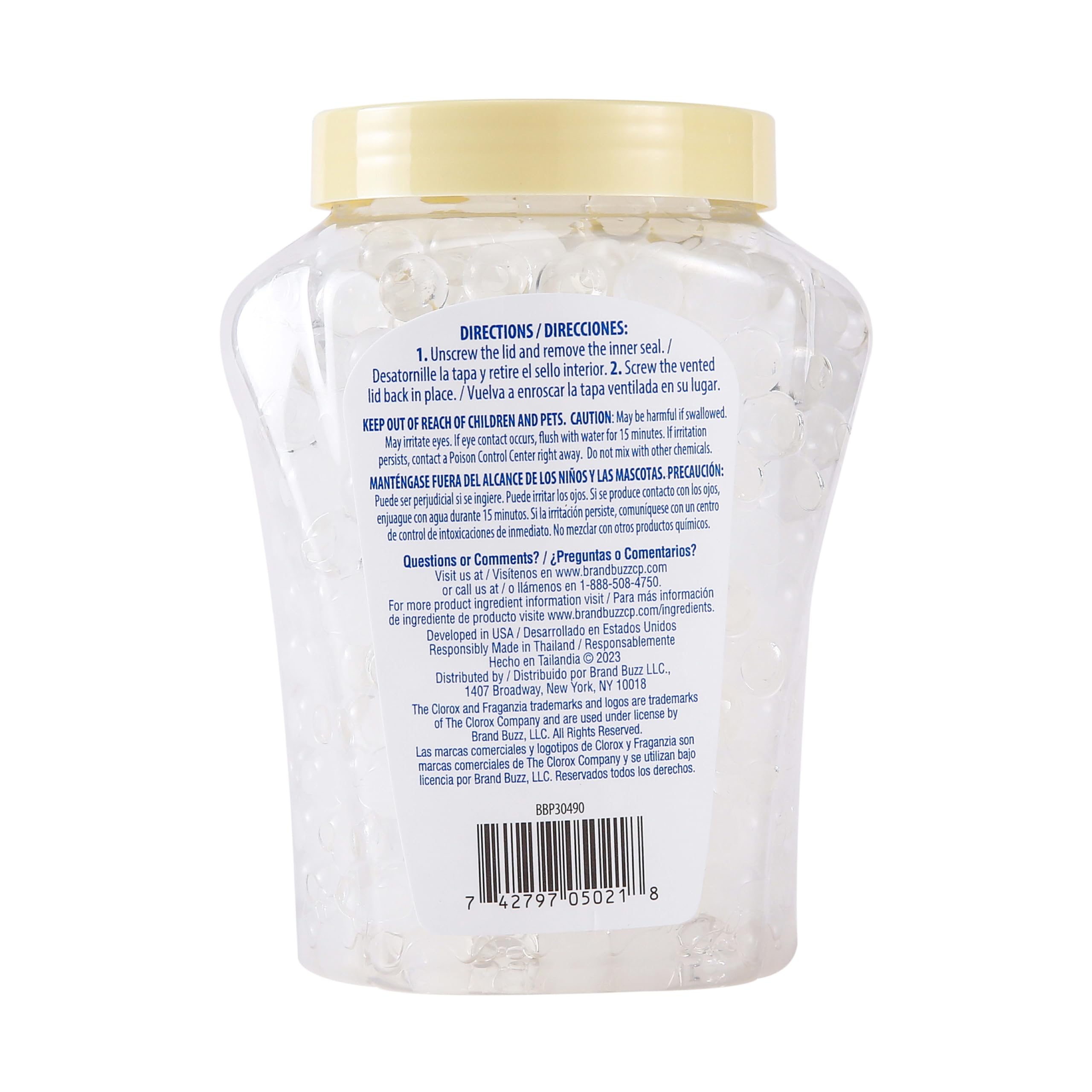 Clorox Fraganzia Air Freshener Crystal Beads Vanilla Honeycomb 12oz Jar - Long-Lasting Scent Beads for Home, Bathroom, Closet, Car & Office | Easy-Use Vented Jar | Freshens Air for Weeks | Perfect for Small Spaces, Pet Areas & Laundry Rooms