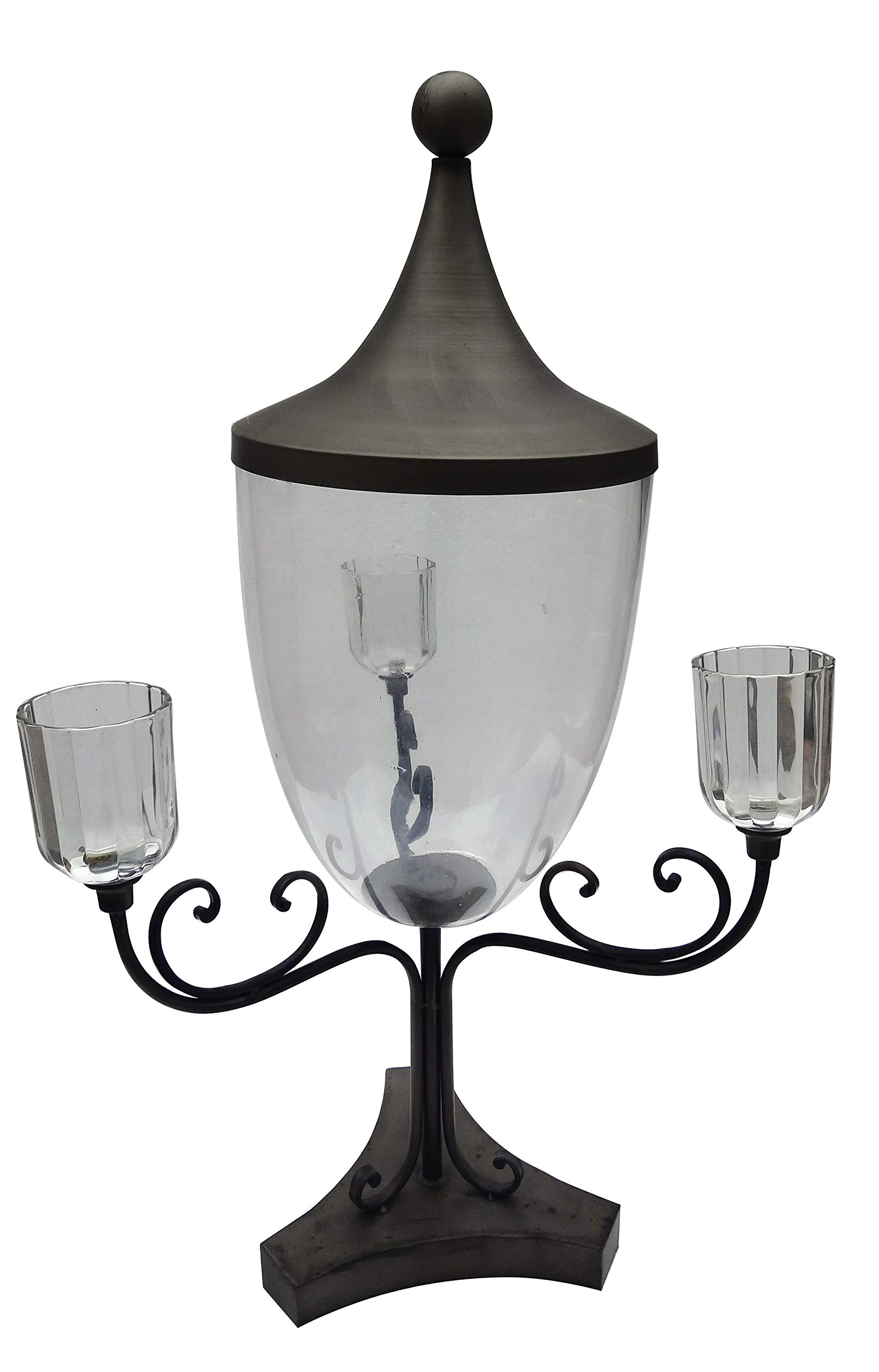 A&B Home Elegant Metal and Glass Candle Holder - Modern Tabletop Decor for Dining Room, Living Room, Wedding Centerpiece & Romantic Ambiance