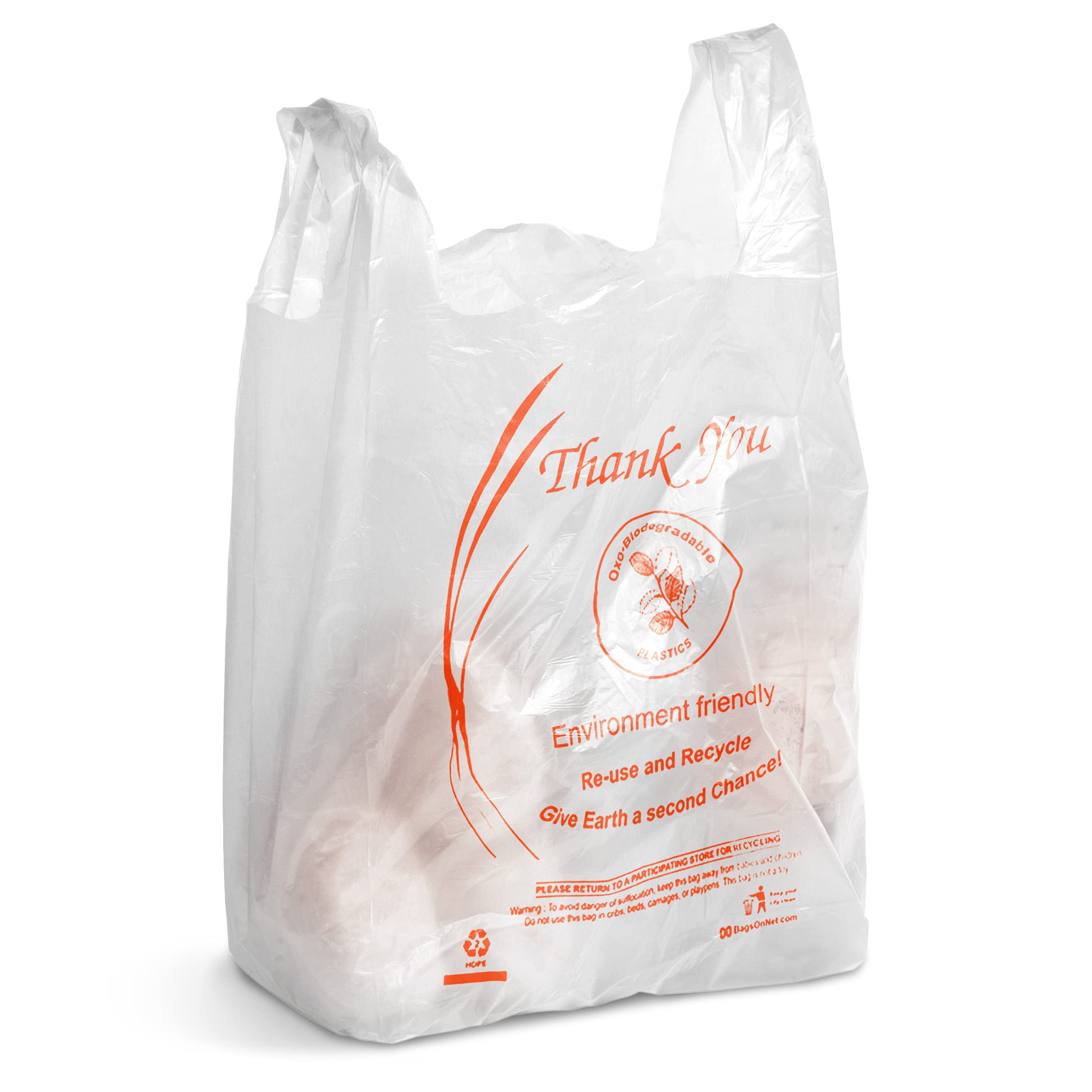 APQ 1000 Pack Thank You Plastic Bags 12x6x22 Inches - 13 Micron Thick Reusable Preprinted Shopping Bags - Durable Poly Bags for Retail Stores, Restaurants & Clothing - Perfect for Takeout, Groceries & Gift Packaging